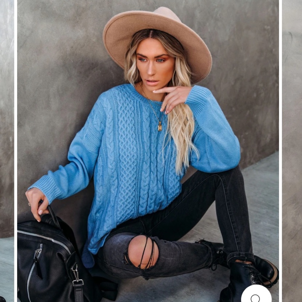 Blue for You Cable Knit Sweater